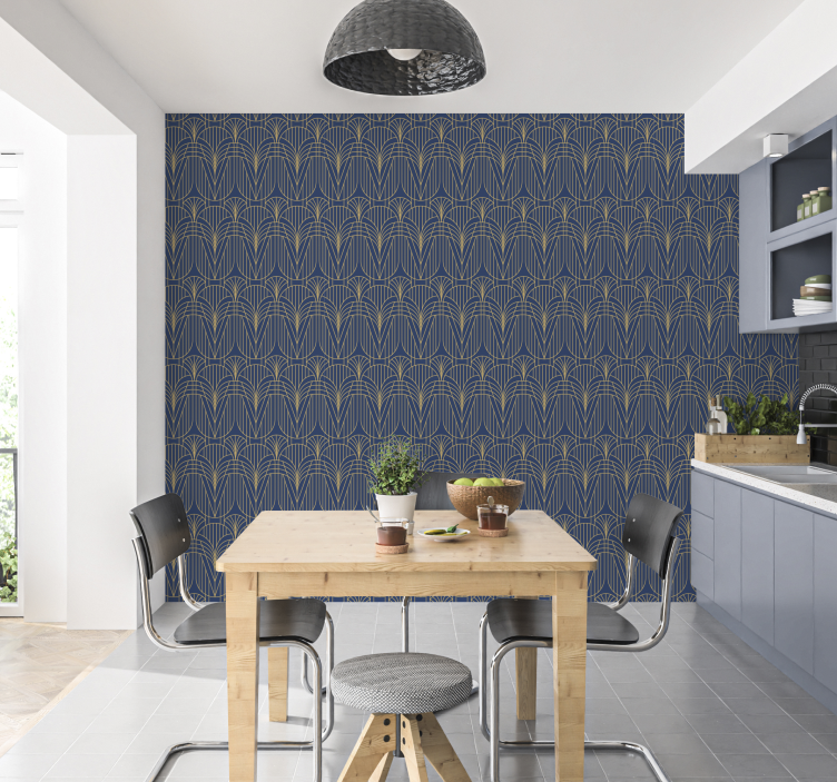 art deco pattern with gold details print sticker - TenStickers