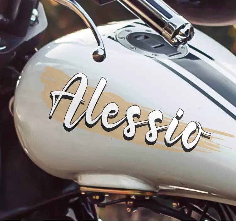Artistic with name and paint motorcycle decal - TenStickers