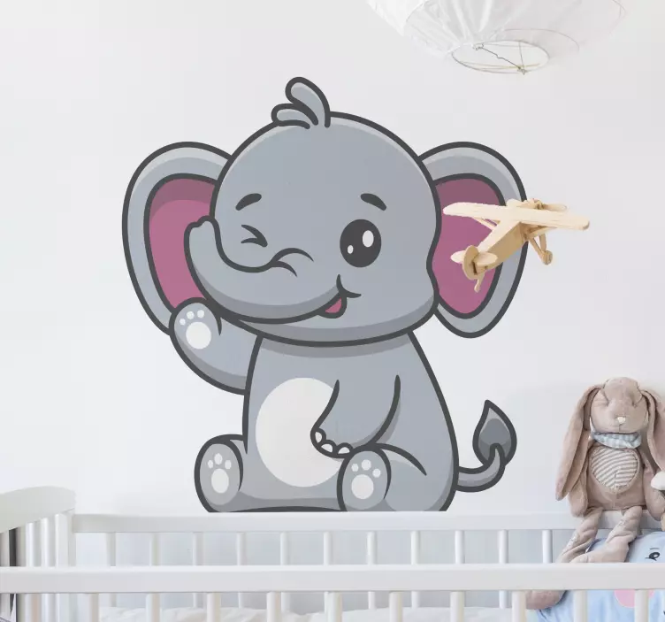 Baby elephant animal wall sticker - TenStickers