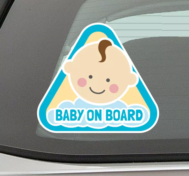 Happy boy baby on board sticker - TenStickers
