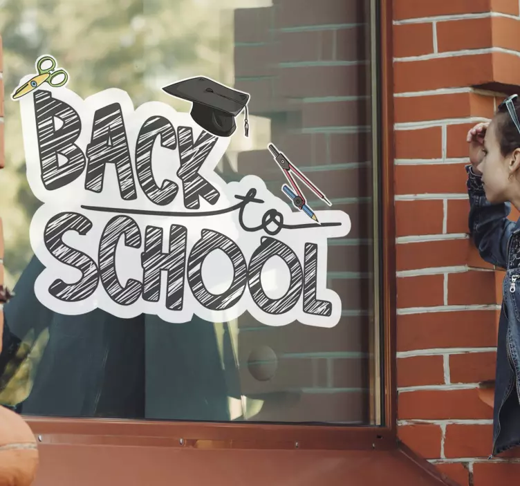 Back to school window sticker for shop - TenStickers