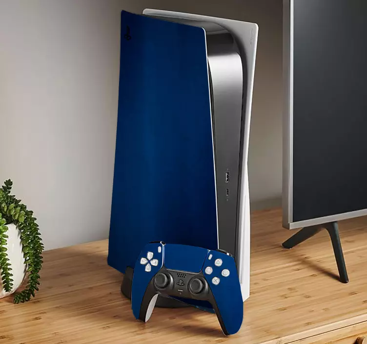 Background with intense blue PS5 sticker - TenStickers