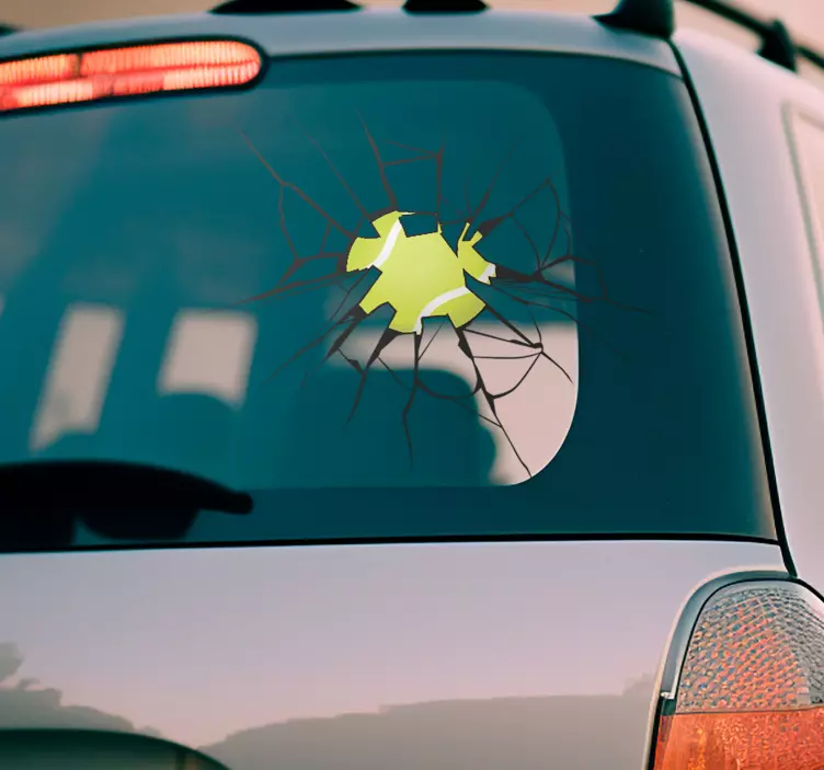 Ball breaking glass visual effects wall sticker - TenStickers