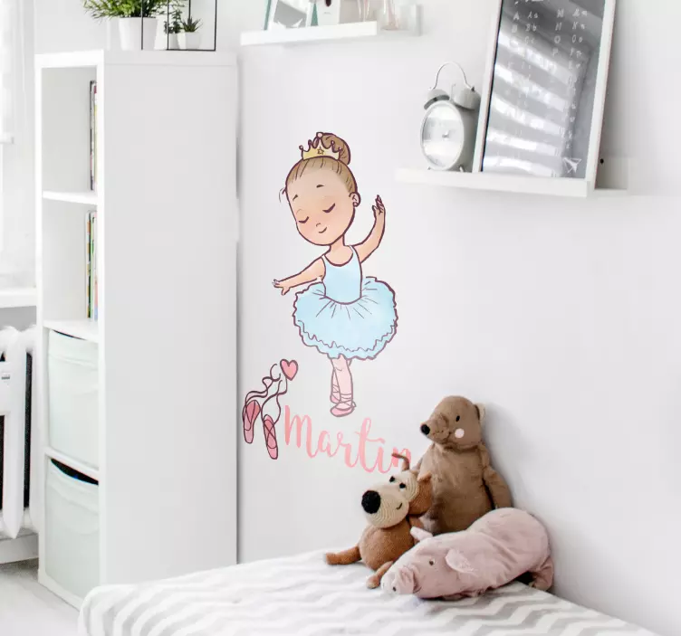 Ballerina Name Personalised Wall Sticker - TenStickers