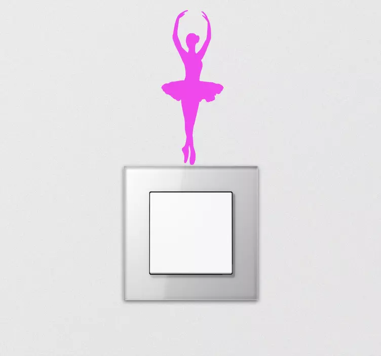 Ballet Dancer Silhouette light switch sticker - TenStickers