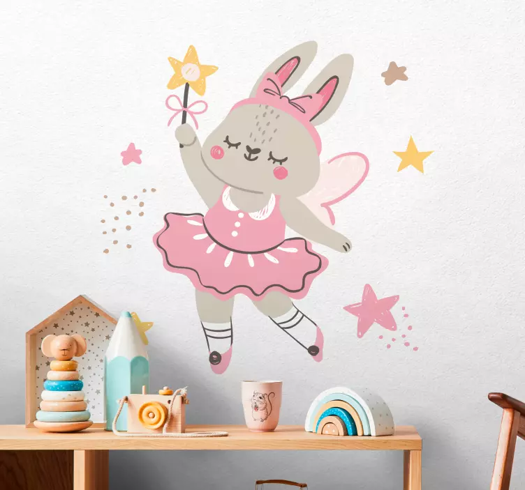 Ballet Dancing Rabbit wall stickers for kid - TenStickers