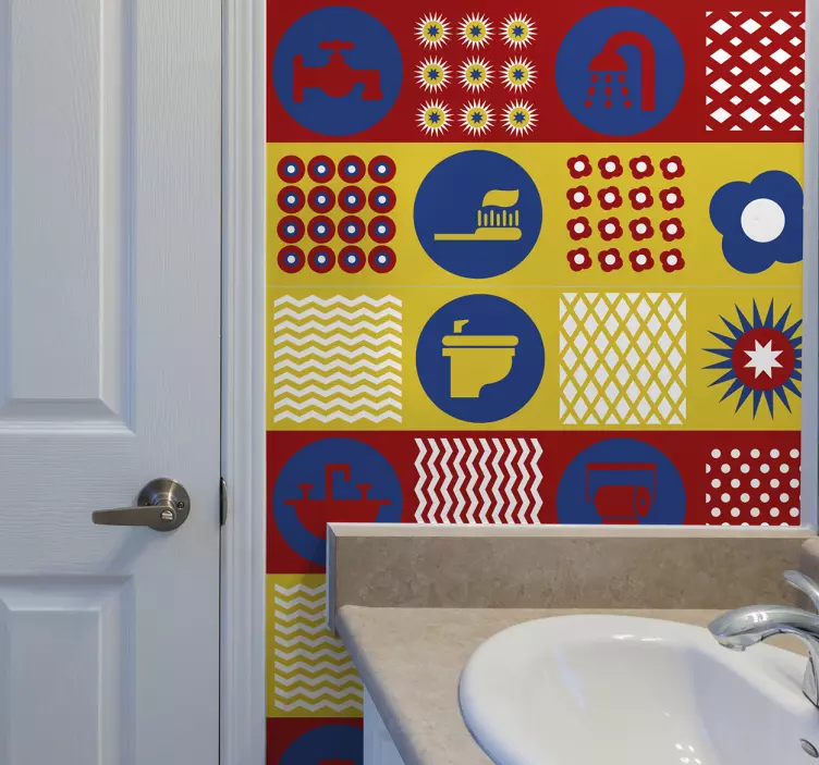 Bathroom tile wallpaper - TenStickers
