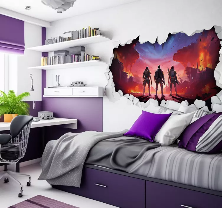 battle scene visual effects wall sticker - TenStickers