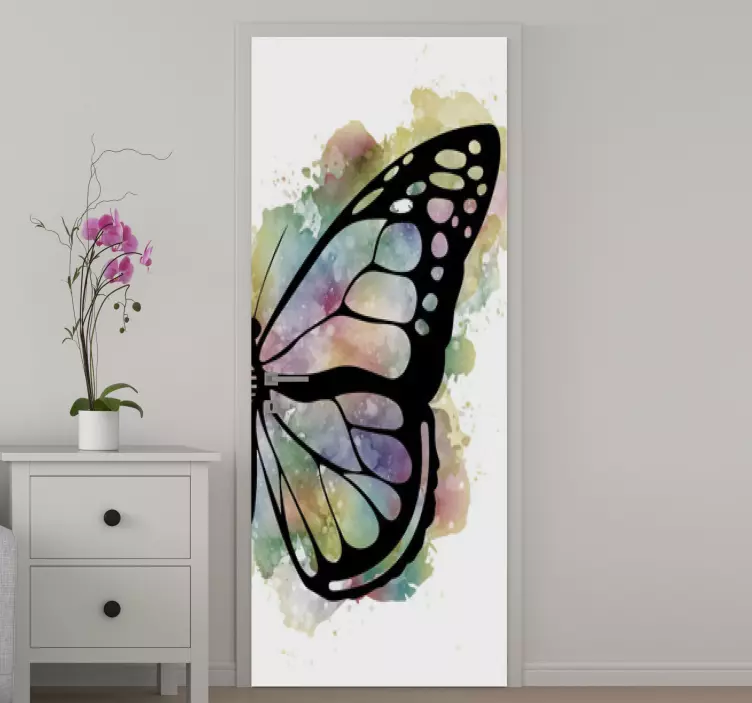 Beautiful butterfly door decal - TenStickers