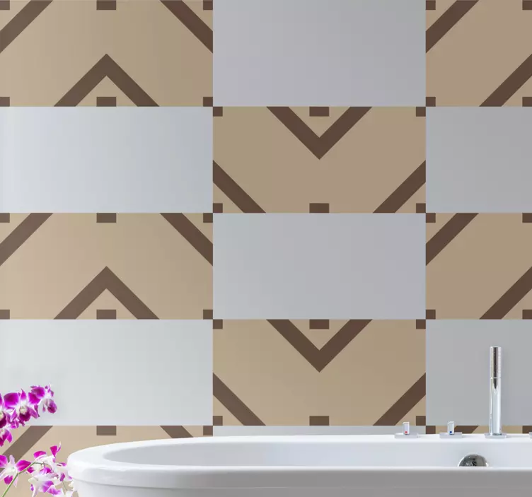 Beige squares and rectangles  tile sticker - TenStickers