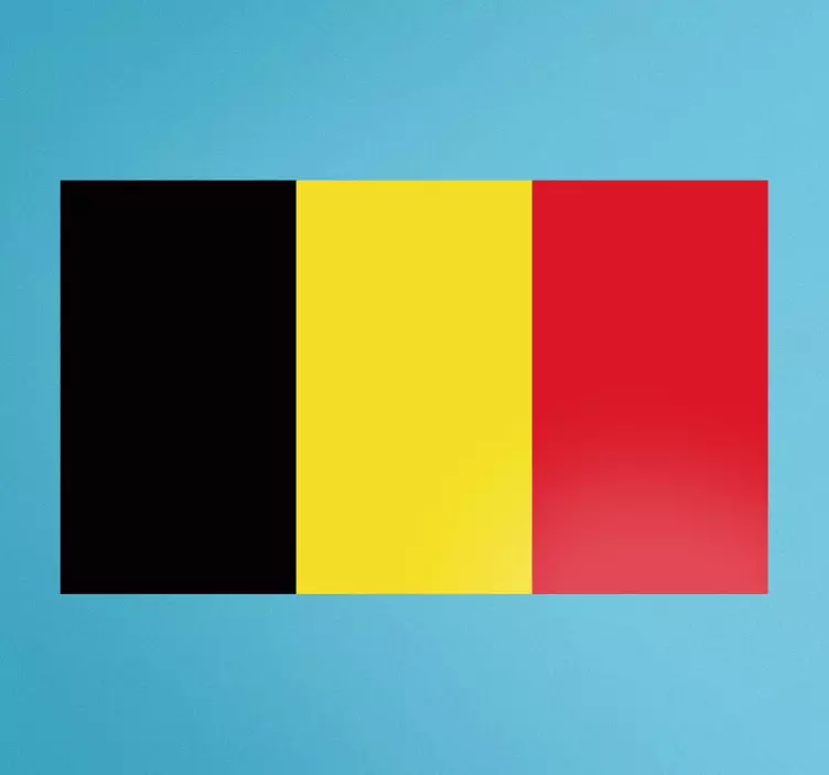 Belgian Tri-Color Banner flag sticker - TenStickers