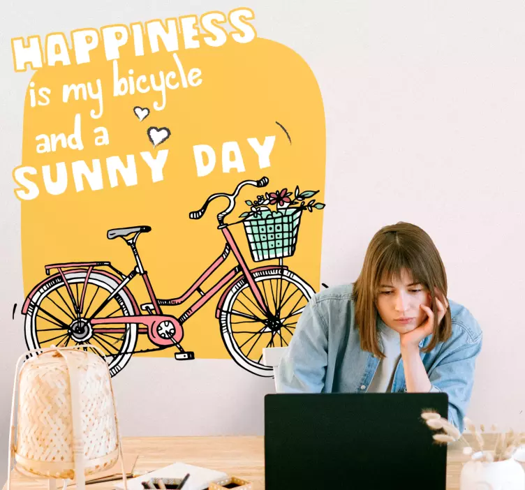 Bicycle Sunny Day Location sticker - TenStickers
