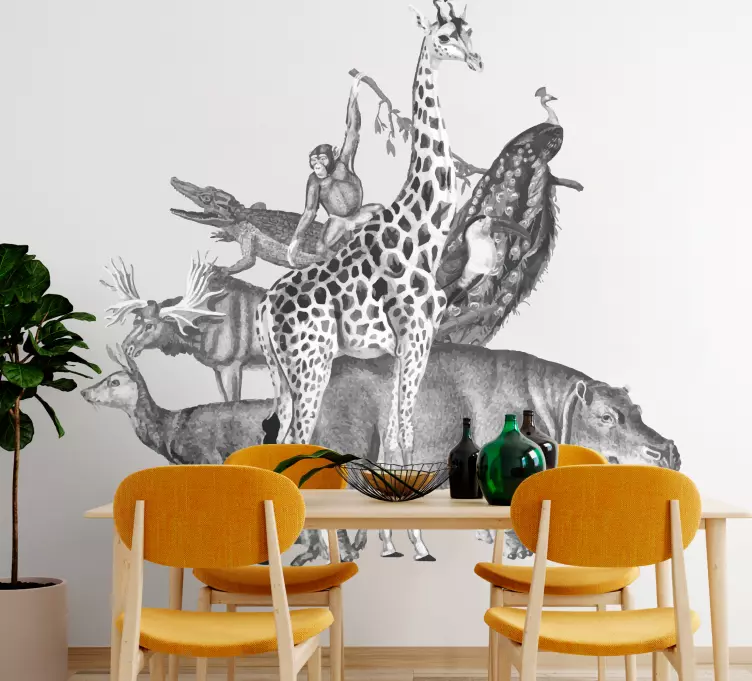 Big jungle animals wild animal decal - TenStickers