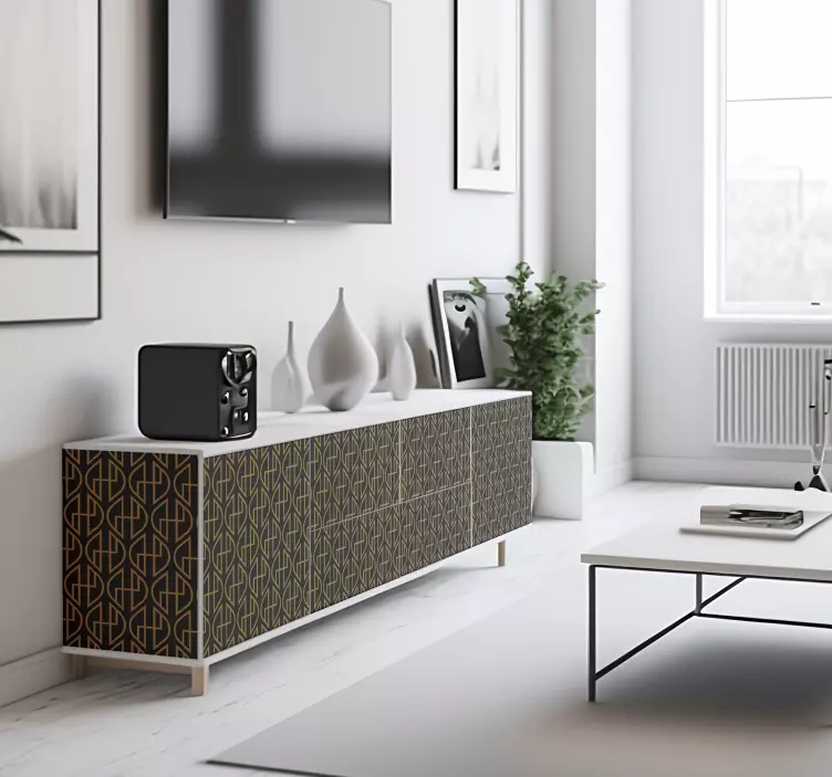 Black and gold lines Black and gold stripes line sticker - TenStickers