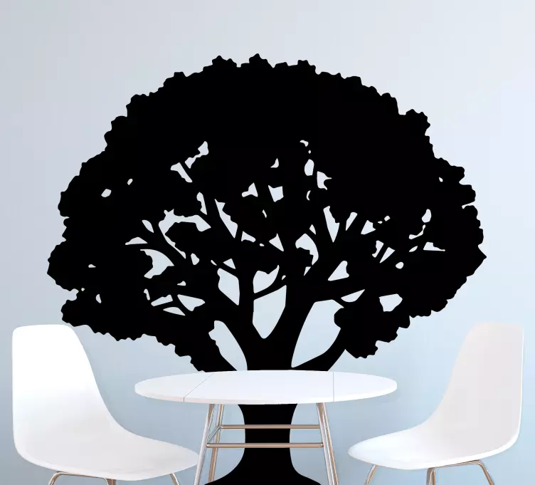 Black big tree design wall sticker for bedroom - TenStickers