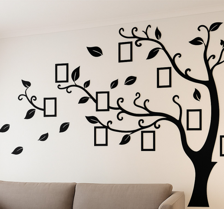 Black Family tree living room wall sticker - TenStickers