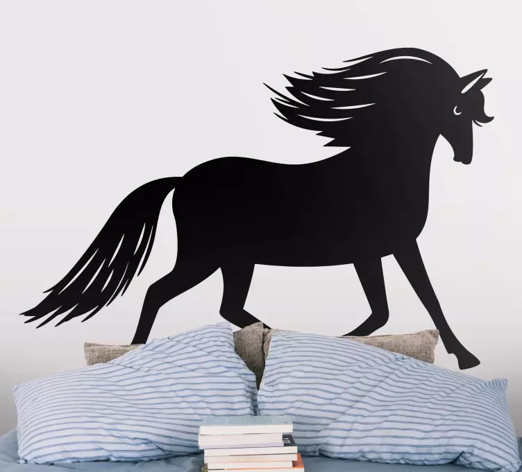 Black horse silhouette wall sticker - TenStickers