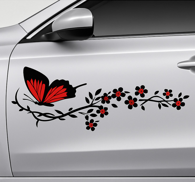 Black red butterfly effect car sticker - TenStickers