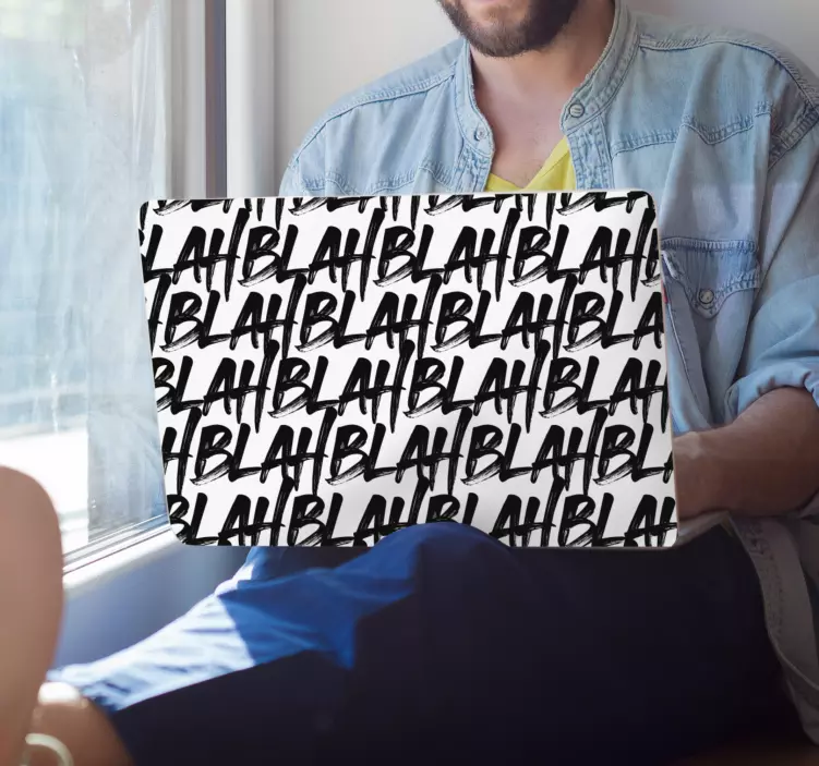 Blah text pattern laptop skins - TenStickers