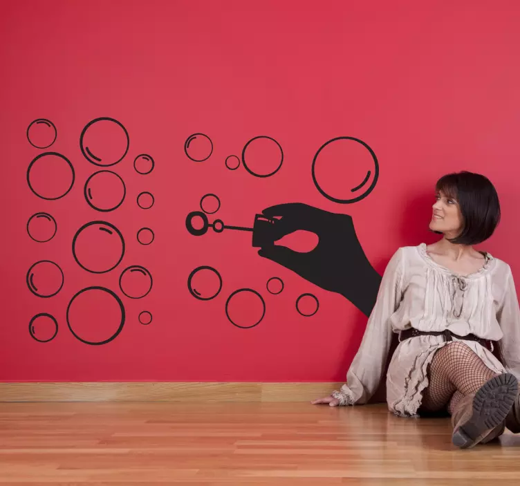 Blowing Bubbles Silhouette Decal - TenStickers