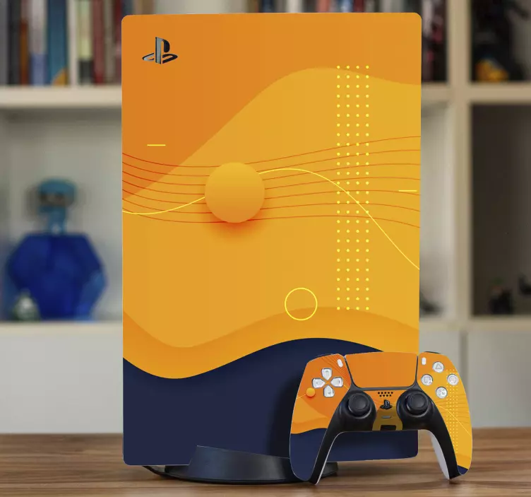 Blue and orange blur background  PS5 stickers - TenStickers