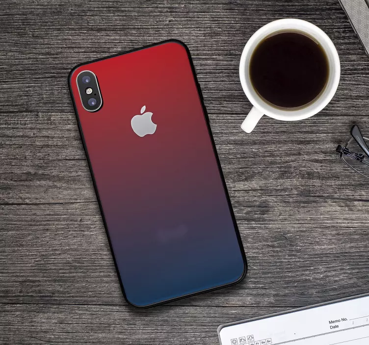 Blue and red gradient colours iPhone sticker - TenStickers