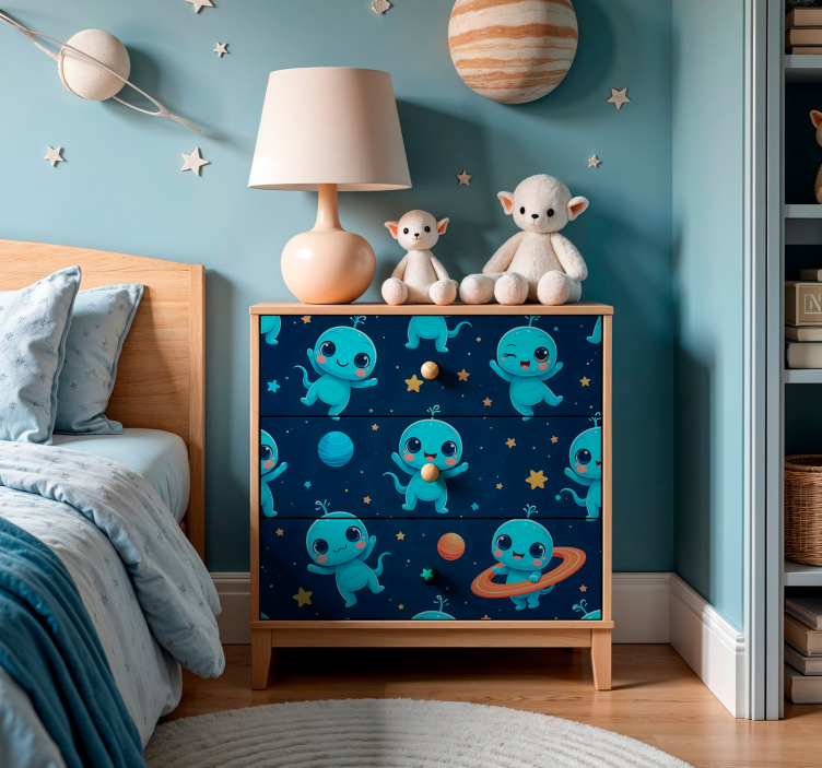 Blue astronomical creatures furniture sticker - TenStickers