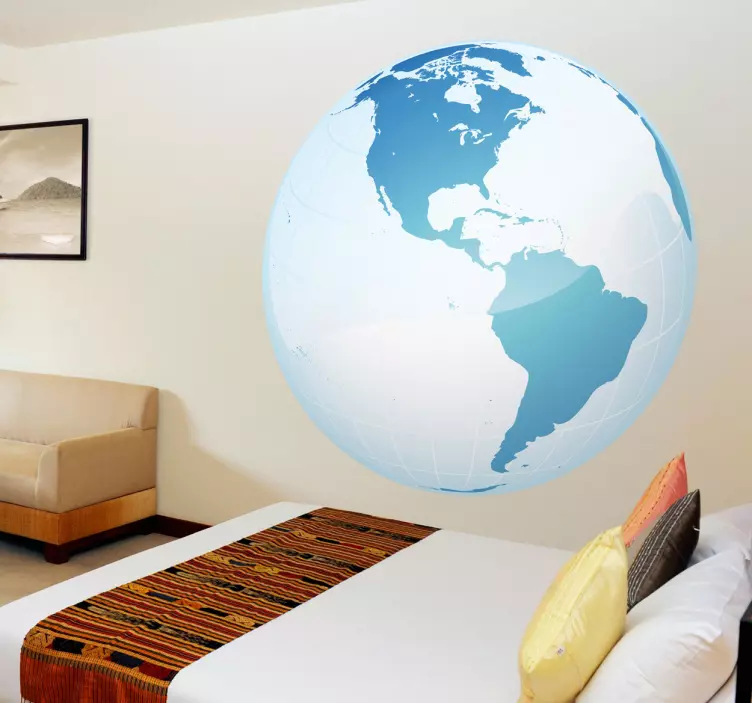 Blue Shade Globe Decal - TenStickers