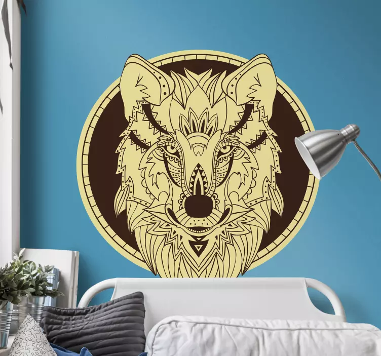 Boho wolf animals wild animal decal - TenStickers