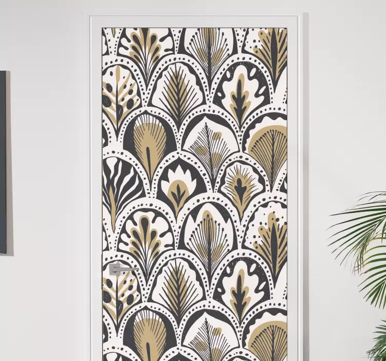 Botanical Abstract Element door sticker - TenStickers