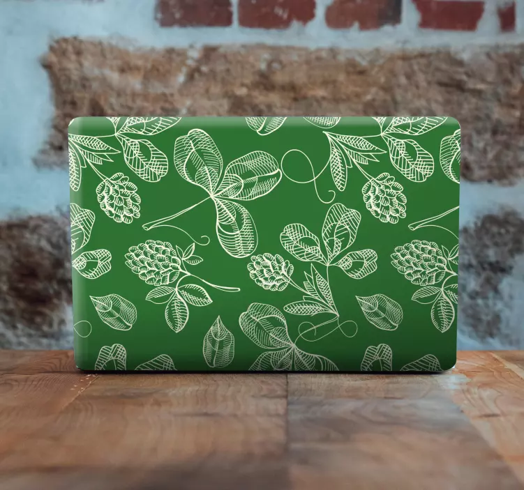 Botanical Green Pattern laptop skin - TenStickers