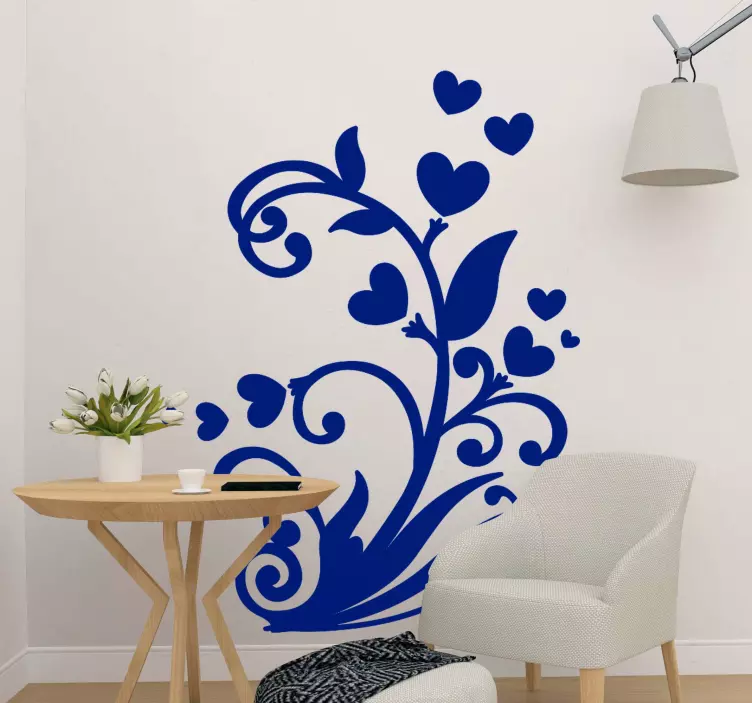 Botanical Heart Illustration nature wall sticker - TenStickers