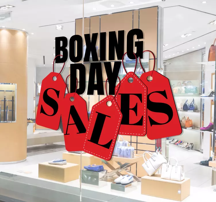Boxing day tags window sticker - TenStickers