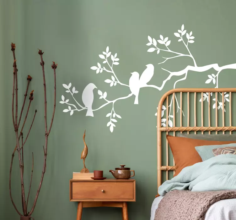 branch with birds tree wall decal - TenStickers