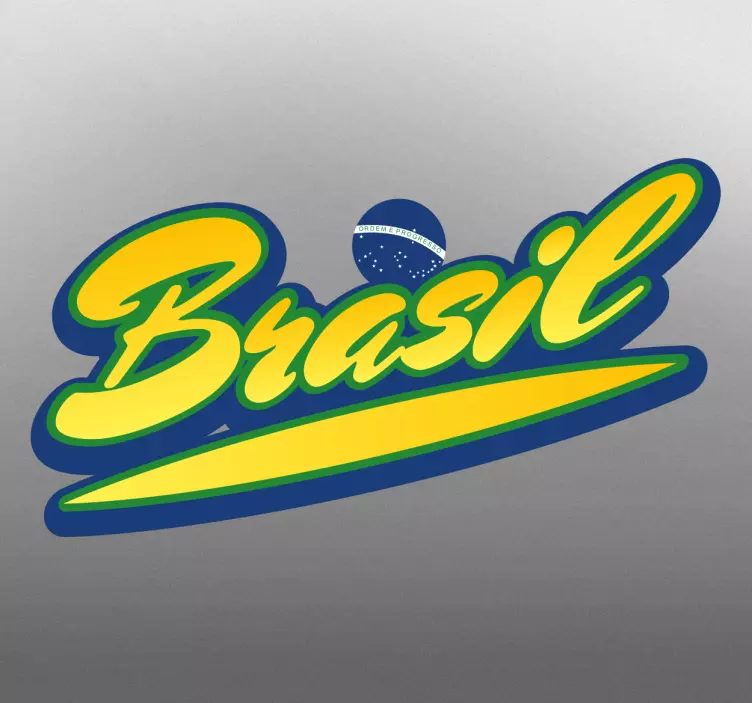 Brasil flag lettering wall sticker - TenStickers