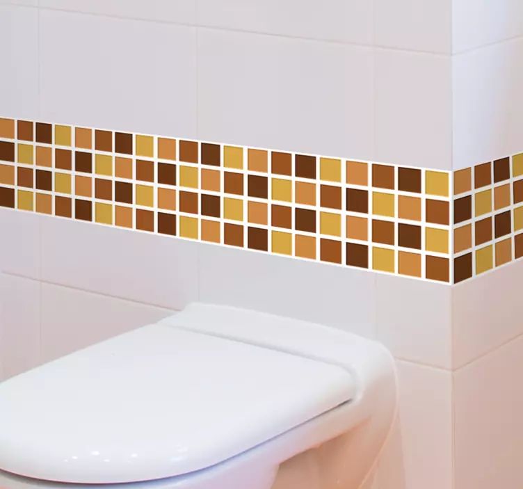 Brown Tones Bathroom Mosaic Vinyl - TenStickers