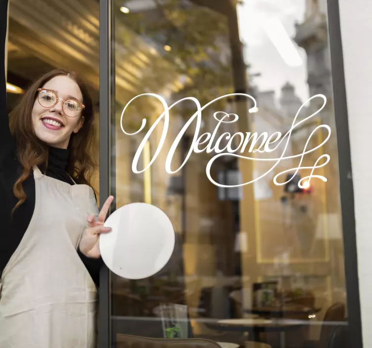 Calligraphic Welcome Vinyl Sticker - TenStickers