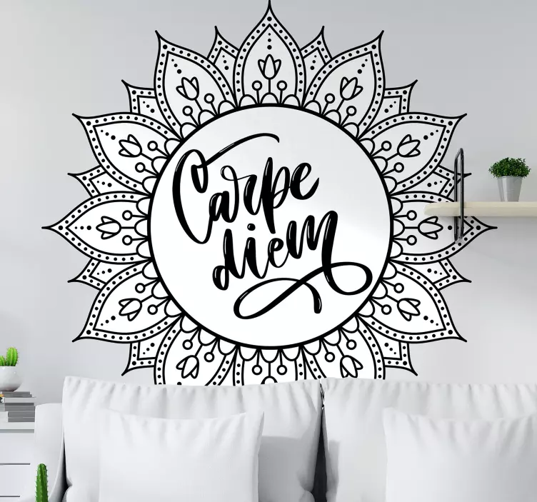 Carpe diem boho motivational wall sticker - TenStickers