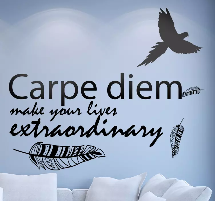 Vinyl live the moment carpe diem wall sticker - TenStickers