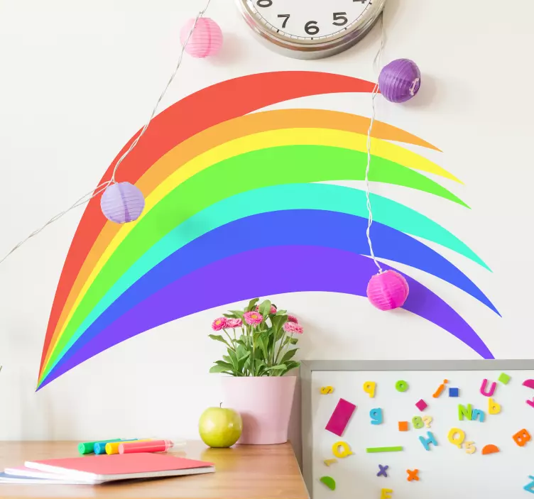Cartoon rainbow spikey cartoon sticker - TenStickers