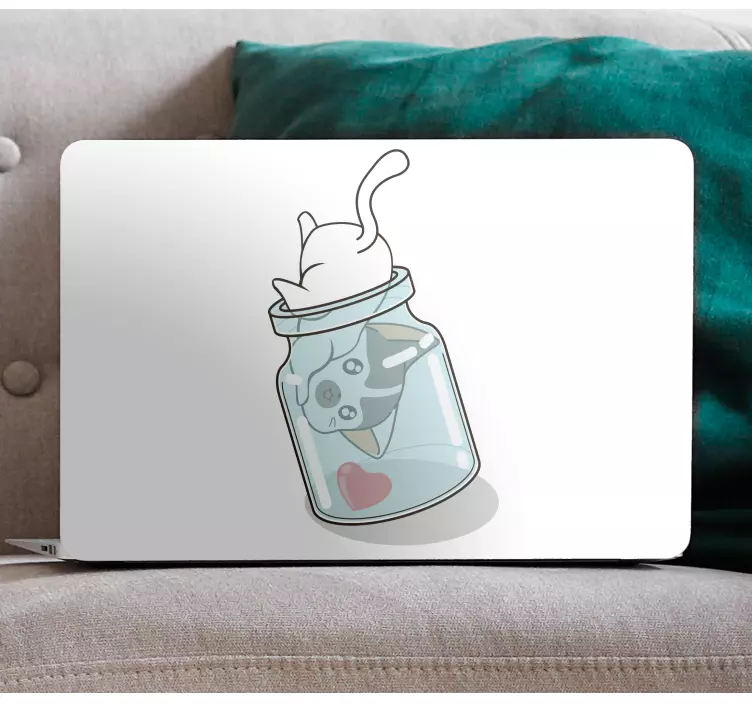 Cat in medicine can laptop skin decal - TenStickers