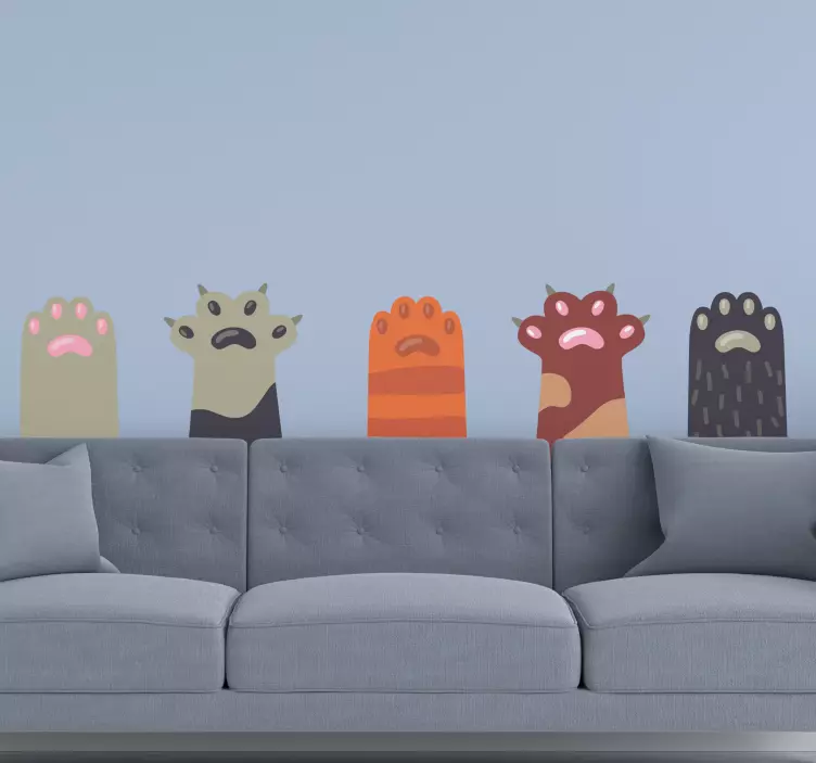 Cat paw print pack pet sticker - TenStickers