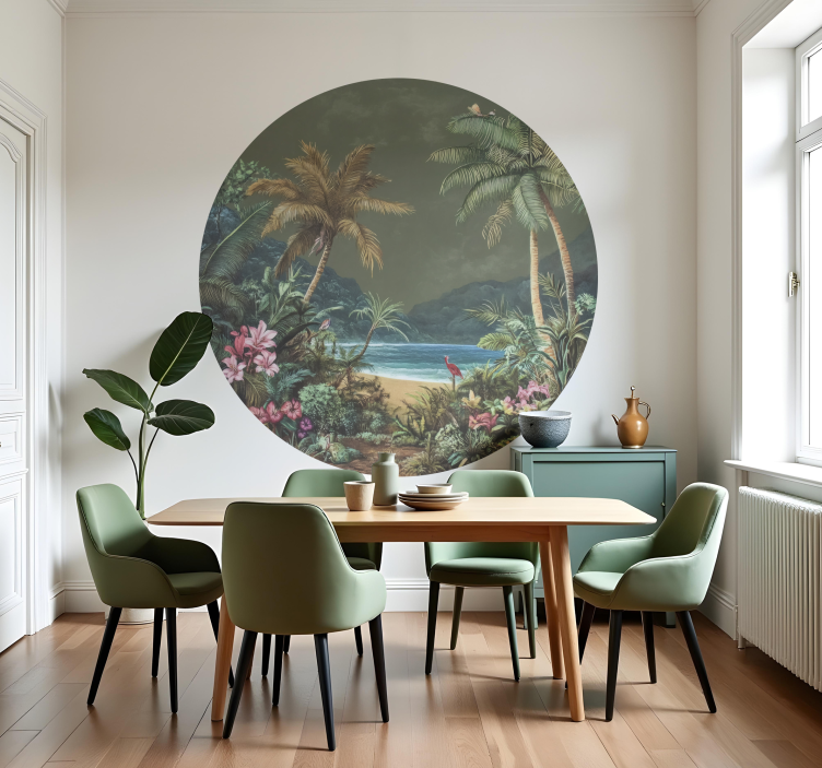 Cercle tropical oasis wall sticker - TenStickers