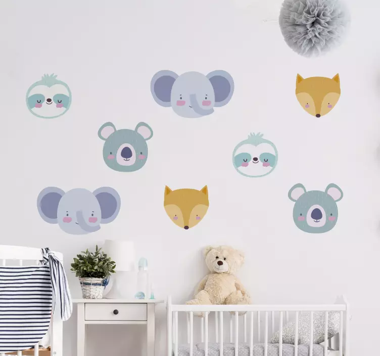 Charming Creature Faces wall stickers for kid - TenStickers
