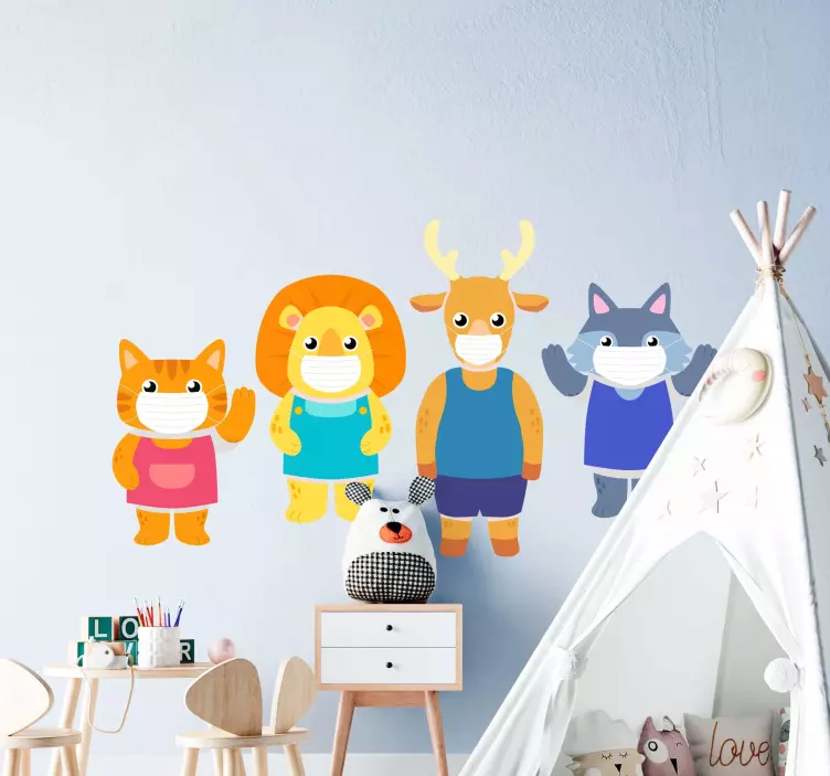 Charming Animal Figurines farm animal wall sticker - TenStickers