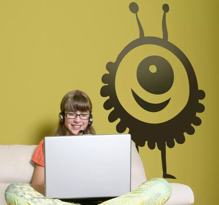 Cheerful Monster Face wall stickers for kid - TenStickers