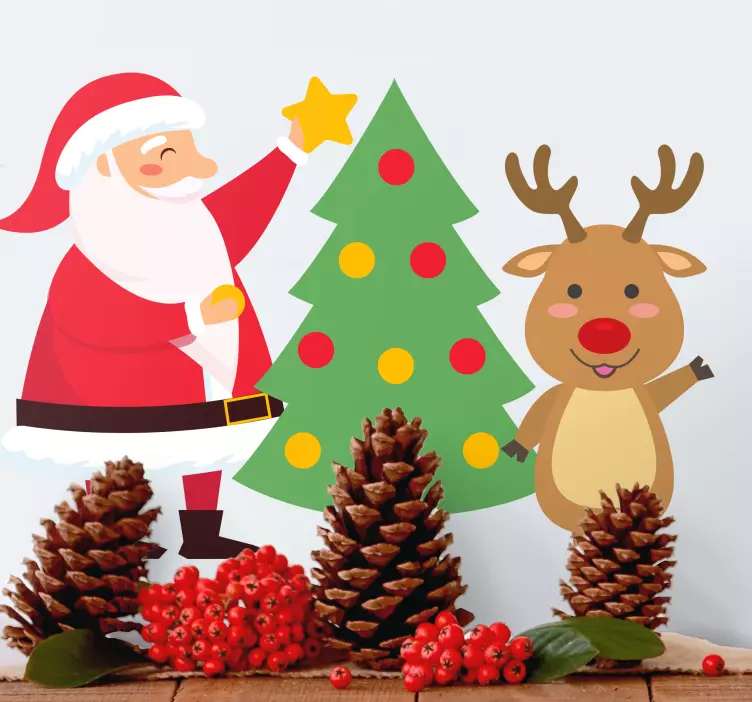 Cheerful Santa Claus holiday sticker - TenStickers
