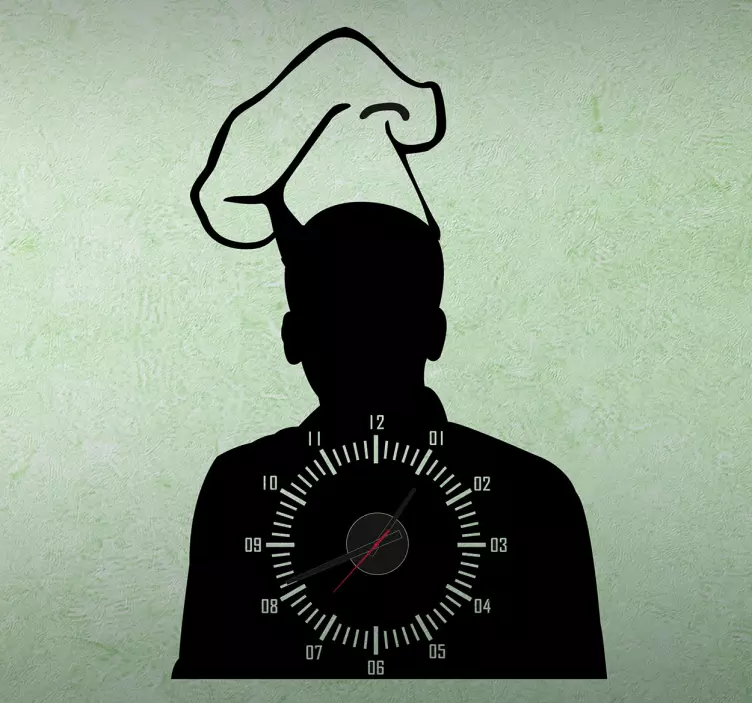 Chef Clock Sticker for kitchens - TenStickers