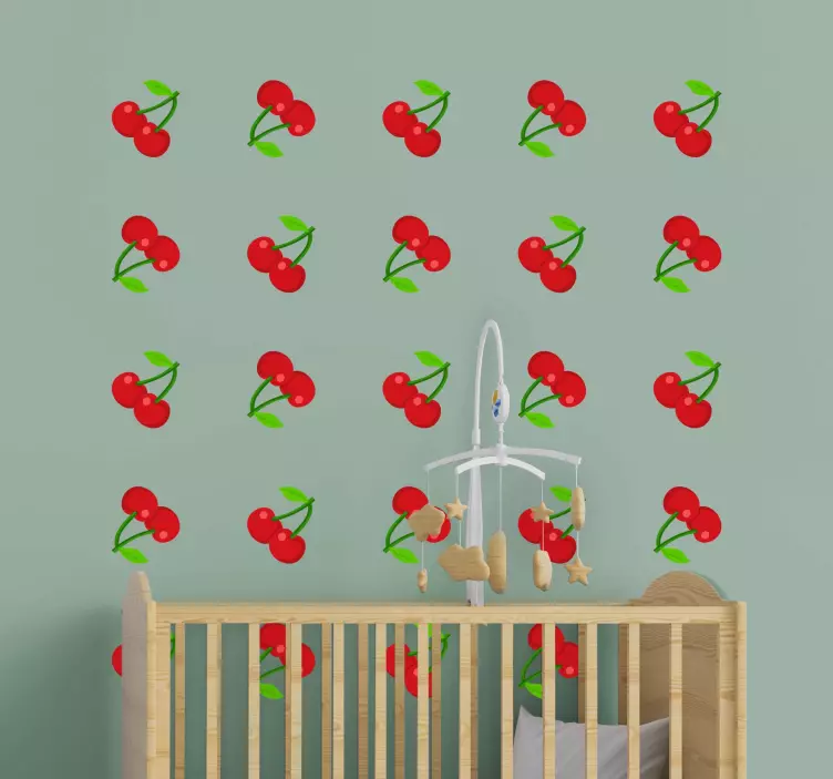 Cherry Pattern Design wall sticker - TenStickers