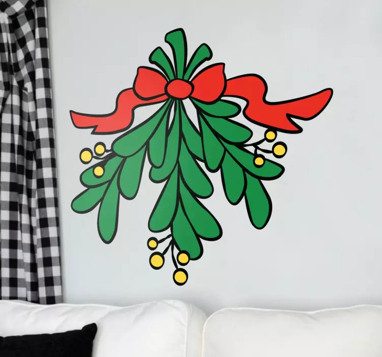 Christmas Mistletoe Decorative Sticker - TenStickers